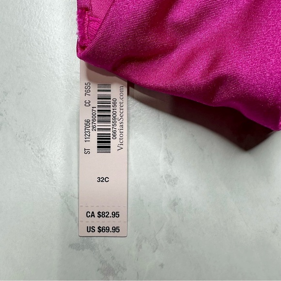 VS Very Sexy Shine Trim Push-Up Bikini Top Pink 32C - Picture 6 of 10